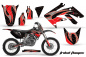 Preview: Tribal Flames Background = Black, Design color = Red with number plates for Honda CRF250R 2004-2009