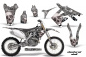 Preview: Checkered Skull Background = Silver, Design color = White without number plates for Honda CRF250R 2010-2013