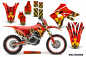 Preview: Meltdown Background = Red, Design color = Yellow with number plates for Honda CRF450R/RX 2017-2020