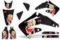 Preview: Mandy Background = Black, Design color = Red without number plates for Honda CRF450R 2009-2012