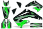Preview: Tribal Flames Background = Black, Design color = Grün without number plates for Honda CRF450R 2009-2012