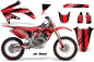Preview: In Line Background = Black, Design color = Red with number plates for Honda CRF450R 2009-2012