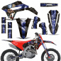 Preview: Mad Hatter Background = Black, Design color = Blue without number plates for Honda CRF450R/RW 2021-2024