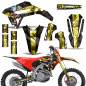 Preview: Mad Hatter Background = Black, Design color = Yellow without number plates for Honda CRF450R/RW 2021-2024