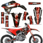 Preview: Mad Hatter Background = Black, Design color = Red without number plates for Honda CRF450R/RW 2021-2024