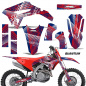 Preview: Quantum Background = Blue, Design color = Red without number plates for Honda CRF450R/RW 2021-2024
