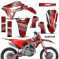 Preview: Quantum Background = Black, Design color = Red without number plates for Honda CRF450R/RW 2021-2024