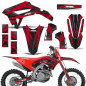 Preview: Zooted Background = Black, Design color = Red without number plates for Honda CRF450R/RW 2021-2024