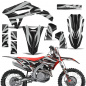 Preview: Zooted Background = Black, Design color = Silver with number plates for Honda CRF450R/RW 2021-2024