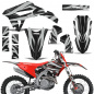 Preview: Zooted Background = Black, Design color = Silver without number plates for Honda CRF450R/RW 2021-2024