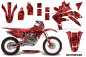 Preview: Butterfly Background = Red, Design color = Black with number plates for Honda CRF450X 2005-2016