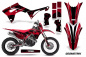 Preview: Geometric Hintergrund = Schwarz, Designfarbe = Rot mit Nummernfeldern für Honda CRF450X 2017-2024