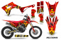 Preview: Meltdown Hintergrund = Rot, Designfarbe = Gelb mit Nummernfeldern für Honda CRF450X 2017-2024