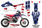 Preview: Stars and Stripes mit Nummernfelder für Honda CRF450X 2017-2024
