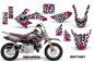Preview: Brittany Background = White, Design color = Pink with number plates for Honda CRF50 2004-2013