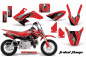 Preview: Tribal Flame Background = Red, Design color = Black with number plates for Honda CRF50 2004-2013