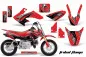 Preview: Tribal Flame Background = Red, Design color = Black with number plates for Honda CRF50 2014-2022