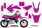 Preview: Zebra Girl Background = Blue, Design color = Pink with number plates for Honda CRF50 2004-2013