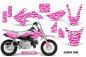 Preview: Zebra Girl Background = White, Design color = Pink with number plates for Honda CRF50 2004-2013