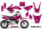 Preview: Butterfly Background = Pink, Design color = Black with number plates for Honda CRF50 2004-2013