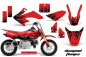 Preview: Diamond Flames Background = Red, Design color = Black with number plates for Honda CRF50 2004-2013