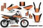 Preview: Diamond Race Background = Black, Design color = Orange with number plates for Honda CRF50 2014-2022