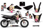 Preview: Mandy Background = Black, Design color = Pink with number plates for Honda CRF50 2004-2013