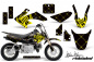 Preview: SilverStar - Reloaded Background = Black, Design color = Yellow with number plates for Honda CRF50 2004-2013