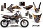 Preview: Toxicity Background = Black, Design color = Orange with number plates for Honda CRF50 2014-2022