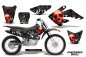 Preview: Checkered Skull Background = Black, Design color = Red with number plates for Honda CRF80/CRF100 2004-2010