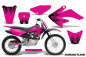 Preview: Diamond Flames Background = Pink, Design color = Black with number plates for Honda CRF80/CRF100 2004-2010