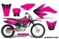 Preview: Diamond Flames Hintergrund = Pink, Designfarbe = Schwarz mit Nummernfeldern für Honda CRF80/CRF100 2004-2010