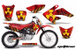 Preview: Meltdown Background = Red, Design color = Yellow with number plates for Honda CRF80/CRF100 2004-2010