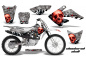 Preview: Checkered Skull Background = Silver, Design color = Red with number plates for Honda CRF80/CRF100 2004-2010