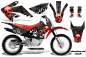 Preview: Checkered Skull Background = Black, Design color = Red with number plates for Honda CRF80/CRF100 2011-2016