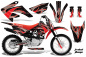 Preview: Tribal Flame Background = Black, Design color = Red with number plates for Honda CRF80/CRF100 2011-2016