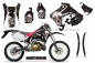 Preview: Checkered Skull Hintergrund = Schwarz, Designfarbe = Silber ohne Nummernfeldern für Honda CRM 250 AR 1989-1999