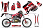 Preview: In Line Hintergrund = Schwarz, Designfarbe = Rot ohne Nummernfeldern für Honda CRM 250 AR 1989-1999