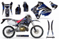 Preview: Toxicity Hintergrund = Schwarz, Designfarbe = Blau ohne Nummernfeldern für Honda CRM 250 AR 1989-1999