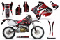 Preview: Toxicity Hintergrund = Schwarz, Designfarbe = Rot ohne Nummernfeldern für Honda CRM 250 AR 1989-1999