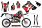 Preview: Tribal Flame Hintergrund = Schwarz, Designfarbe = Rot ohne Nummernfeldern für Honda CRM 250 AR 1989-1999