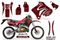 Preview: Skulls N Hammers Rot mit Nummernfeldern für Honda CRM 250 AR 1989-1999