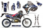 Preview: Mad Hatter Hintergrund = Silber, Designfarbe = Blau mit Nummernfeldern für Honda CRM 250 AR 1989-1999