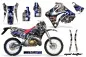 Preview: Mad Hatter Hintergrund = Silber, Designfarbe = Blau mit Nummernfeldern für Honda CRM 250 AR 1989-1999