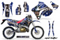 Preview: Mad Hatter Hintergrund = Blau, Designfarbe = Silber mit Nummernfeldern für Honda CRM 250 AR 1989-1999