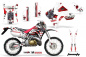 Preview: Toxicity Hintergrund = Weiß, Designfarbe = Rot mit Nummernfeldern für Honda CRM 250 AR 1989-1999