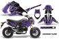 Preview: Diamond Flames Hintergrund = Schwarz, Designfarbe = Lila für Honda Grom 125 2013-2016
