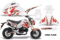 Preview: Tribal Flame Hintergrund = Weiß, Designfarbe = Rot für Honda Grom 125 2013-2016