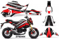Preview: Dynamik Background = Black, Design color = Red for Honda Grom 125 2017-2020