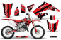 Preview: In Line Hintergrund = Schwarz, Designfarbe = Rot ohne Nummernfeldern für Honda CR125 1995-2015